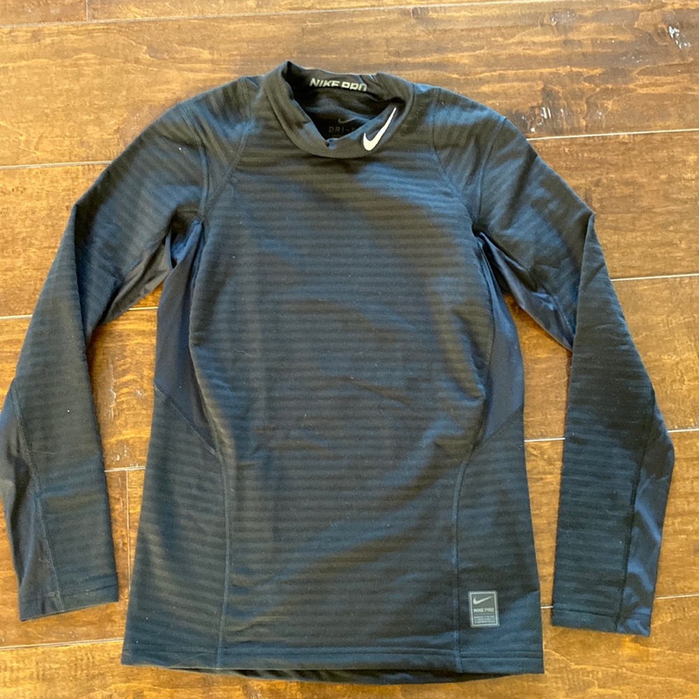 NIKE PRO - Kid's Compression Dri-Fit Black Long Sleeve Shirt Size Larger